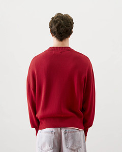 เสื้อคาร์ดิแกนผู้ชายคุณภาพสูง ผ้าฝ้ายถัก 100% สไตล์ลำลอง แขนยาว คอวี ทรงหลวม ปักโลโก้ส่วนตัวได้ สีพื้น - Product Image 2