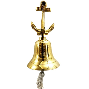 Campana colgante de pared para puerta de interior y exterior, colgante con ancla de latón macizo, oro antiguo, para el hogar y la cocina - Product Image 1