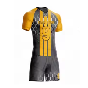 Ropa de fútbol duradera de alta calidad, uniformes de fútbol personalizados | Entrenamiento de fútbol adulto Unisex de secado rápido con estampado de transferencia de calor - Product Image 3