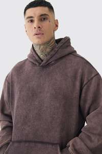 Sudaderas con capucha con cremallera bordada lavada marrón Vintage para hombre, 100% de algodón, forro polar pesado, hombros caídos, ropa de calle de gran tamaño, Retro Fade OEM - Product Image 2
