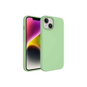 Funda de Silicona Líquida Verde Claro Premium para iPhone 14 Plus, Carcasa Protectora Híbrida de PC Rígido y Silicona Suave, Embalaje Minorista XS - Product Image 1