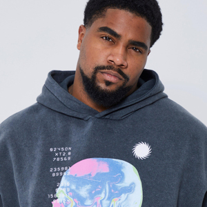 Sudadera con capucha de algodón 100% para hombre, sudadera Vintage con hombros caídos de gran tamaño 350 Gsm, sudadera de invierno pesada de lana con serigrafía - Product Image 6