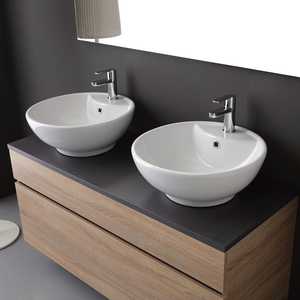 Mueble de Baño Minimalista de Dos Piezas KORICINI con Cubierta de Madera Antracita, Montado en la Pared, con Espejo Shanghai de 120x60, Origen Italia - Product Image 3