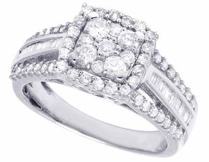 Anillo de aniversario de boda de lujo de moda con moissanita redondo Baguette diamante anillo de compromiso de plata esterlina para mujer - Product Image 4