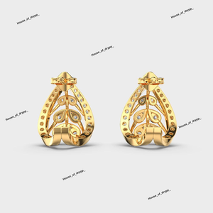 Pendientes de Plata con Moissanita en Forma de Lágrima y Engaste Pavé, Diseño Floral Elegante y de Diseñador - Product Image 4