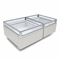 Vitrine Réfrigérée Commerciale Double Température à Refroidissement par Air, Congélateur Encastrable, Réfrigérateur à Dégivrage Automatique et Température Réglable