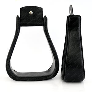 Venta caliente Western Horse Saddle Estribos de cuero Perfecto para paseos largos y uso en senderos Estribos de campana de vaquero clásicos - Product Image 4