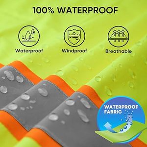 Chaquetas de Trabajo Reflectantes de Alta Visibilidad para Hombre, Chaqueta Impermeable con Bolsillos para Clima Frío - Product Image 3