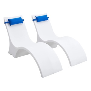 Juego de 2 Sillas de Piscina, Tumbonas para Piscina con Reposabrazos de 15 Pulgadas, Capacidad de 440 Libras - Product Image 1