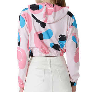 Hoodies courts respirants de haute qualité pour femmes, 100 % coton, logo personnalisable sur le devant, meilleur prix - Product Image 4