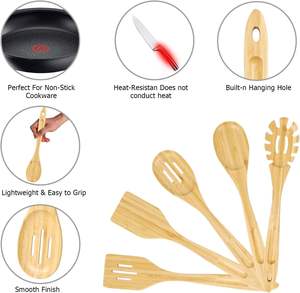 Cucharas de Bambú Ecológicas de Alta Calidad, Juego de Utensilios de Cocina, Vajilla, la Mejor Opción para Utensilios de Cocina, Estilo Nórdico Son Tra Craft - Product Image 3