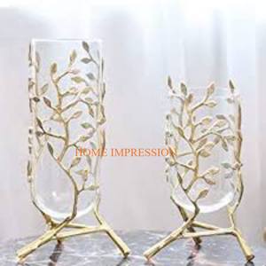Superior Quality <b>Set</b> of 2 Aluminum Different Sizes Table Decorative Flower <b>Vases</b> Latest Designer Antique Fancy Flower <b>Vase</b> - Product Image 3