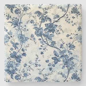 Floral Marble Stone Coasters French Country Decor Grand Millennial Table Accent - Product Image 6