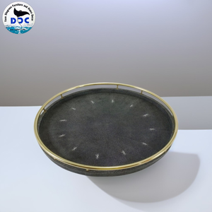 Haute Qualité Faux Shagreen Plateau Rond Décoratif Shagreen Faux Plateau pour Hôtel Restaurant Décor À La Maison du Viet Nam - Product Image 3