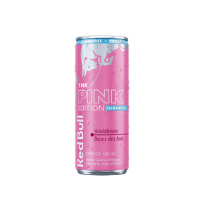 Venta al por mayor de Red Bull The Pink Edition Waldbeere, 24 latas de 250 ml, 11 kj, 2 kcal por 100 ml, bebida energética baja en calorías para fitness. - Product Image 2