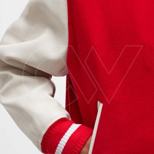 Vente en gros Veste Letterman Varsity à manches en cuir uni personnalisée de haute qualité pour hommes - Product Image 5