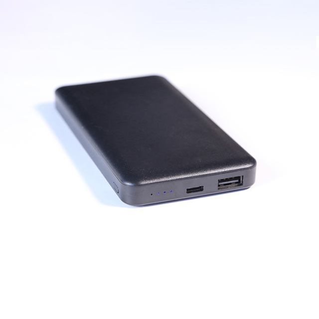 Promotional Gift 10W Power Bank 10000mAh Built-in USA + C Port, Customizable Logo Small Size Portable Charger Black White PB219