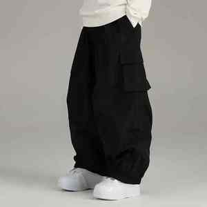 Nouveau hommes femmes Ski Snowboard pantalon taille élastique Baggy lâche haute rue Hip Hop Style décontracté solide Ski et neige vêtements - Product Image 6