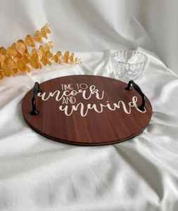 Bandeja redonda Premium Bandeja elegante de madera para servir postres para bodas, cumpleaños, eventos y celebraciones especiales - Product Image 4