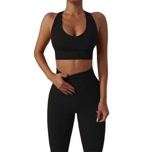 Conjunto de dos piezas personalizado para mujer, conjunto de Yoga para mujer, Camiseta corta sólida, pantalones cortos, traje de entrenamiento, ropa deportiva para gimnasio para mujer - Product Image 2