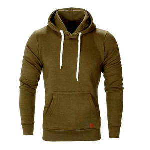 Trendy 100% Cotton Customized Solid Fleece Plus Size Durable Breathable Winter Men's Pullover Hoodie - Product Image 3