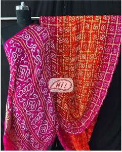 Elegante Sari Indio de Seda Gajji Bandhani Ghatchola para Novia, Sari Indio de Seda Gajji Ghatchola de Calidad de Exportación por el Fabricante - Product Image 4