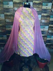 Léger élégant voyage-amical soie coton Salwar Kameez élégant à la mode ethnique multicolore motif indien pakistanais - Product Image 2