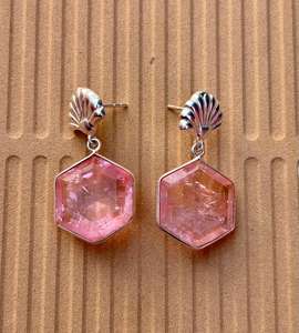 Boucle d'oreille en tourmaline rose en argent sterling 925, belle boucle d'oreille pour femme, boucle d'oreille en argent avec pierre rose. - Product Image 5