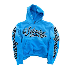 เสื้อฮู้ดผู้ชายแฟชั่นใหม่ สไตล์ลำลอง ปักลายเพชร ประดับโลโก้สีตามสั่ง ผ้าคอตตอนผสม สตรีทแวร์ - Product Image 1