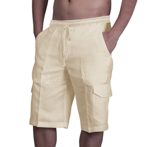 2025 pantalones cortos Cargo para hombre medio pantalón bolsillos pantalones casuales para hombres 100% algodón senderismo pesca pantalones cortos - Product Image 3