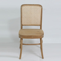 Chaise de salle à manger moderne Nelly Nature avec housse amovible - Teck et rotin couleur naturelle pour la maison, le bureau et la villa
