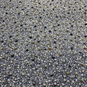 Tissu en organza de luxe fait main avec broderie, perles et dentelle en strass, le plus recherché pour les robes de soirée et les tenues de fête - Product Image 3