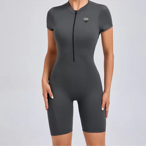 Combinaison de sport unisexe légère, respirante, anti-transpiration, à séchage rapide, à manches courtes, une pièce, vêtements de sport, body de fitness - Product Image 1