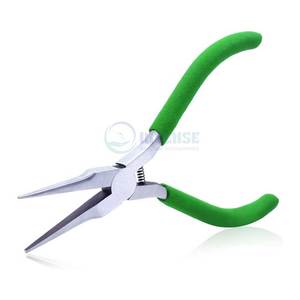 Mini Alicates de punta de aguja doblada con dientes 5 "Alicates de punta larga doblada de 45 grados con removedor de aguja de mandíbula dentada alicates de joyería - Product Image 6