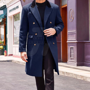 เสื้อโค้ทตัวยาวสำหรับผู้ชายสไตล์โมเดิร์นเสื้อโค้ทแขนยาวปรับได้ใส่สบายสำหรับอากาศหนาว - Product Image 5