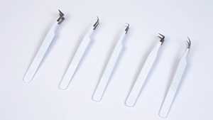 Pinzas de extensión de pestañas antideslizantes Pinzas de precisión de punta de fibra de acero inoxidable para herramientas de maquillaje - Product Image 2