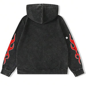 Sudaderas con Capucha Personalizables para Hombre, 100% Algodón Tejido, Color Negro y Rojo en Contraste, con Cierre, Nuevo Modelo, Buen Proveedor para Otoño - Product Image 3