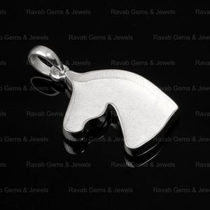Pendentif de haute qualité en argent sterling 925, visage de cheval, serti de 30 mm, demi-monture, charme, pierre précieuse, résine, bijoux souvenir - Product Image 1