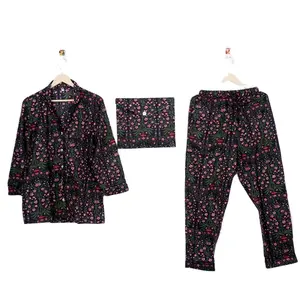 Groothandel En Fabricage Kopen Indiase 100% Puur Katoenen Pyjama Dames Katoenen Pj Set Ultra Zachte Katoenen Broek Shirts Set