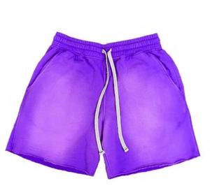 กางเกงขาสั้นผู้ชายสไตล์วินเทจฟอกสีแบบย้อมกรด ผ้าคอตตอนหนา 100% สกรีนโลโก้ตามสั่ง สไตล์สตรีทแวร์ - Product Image 4