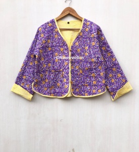 Vestes matelassées indiennes faites à la main, en coton, style bohème, veste d'automne et d'hiver, streetwear, veste matelassée réversible bohème - Product Image 3