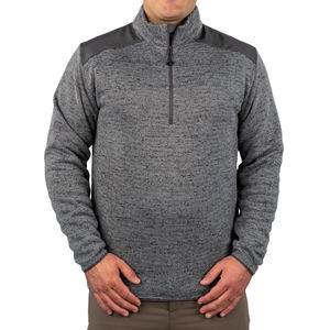 Veste pull quart zip pour hommes en couleur grise contrastée vêtements de sport décontractés pour ou à l'extérieur porter 1/4 veste à manches longues fermeture éclair - Product Image 3