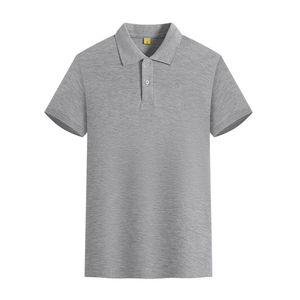 Logo de golf en tricot écologique en polyester pour hommes, coupe régulière, solide, pour bouton, manches courtes, taille plus, décontracté, anti-rides - Product Image 1
