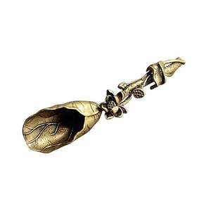 handmade brass tea <b>spoon</b> with intricate engraving smooth finish brass tea <b>spoon</b> for hotel serving oxidized brass tea <b>spoon</b> - Product Image 2