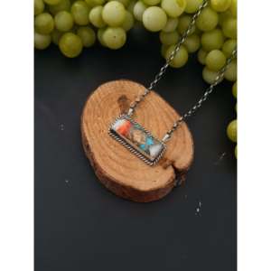 Collar de Barra de Plata de Ley y Turquesa Mohave Johnny Dixon para Regalo - Product Image 3