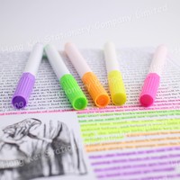 Ensemble de stylos surligneurs permanents en plastique multicolores pour enfants, pour une utilisation scolaire sur papier
