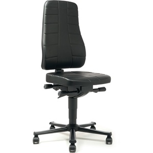 Highline Office Swivel Chair with Casters Faux Leather Upholstery Black 450-600 mm BIMOS - Product Image 1