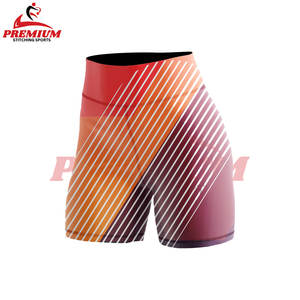 Pantalones cortos deportivos de cintura alta personalizados para mujer, patrón de sublimación de color sólido, pantalones cortos de Yoga para gimnasio, cierre de cintura elástica - Product Image 6