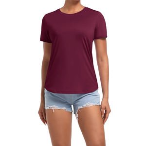 T-shirt de sport pour femme à la mode Vêtements d'entraînement respirants ultra-doux pour l'été Matériau de haute qualité - Product Image 5