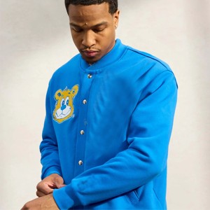 Stylish Men's Fleece Varsity <b>Jacket</b> Durable and <b>Warm</b> Ideal for Outdoor Activities and Layering - Product Image 3